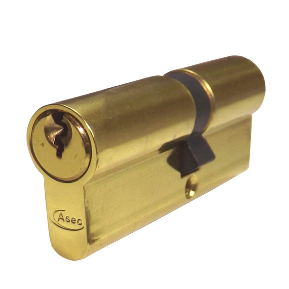 ASEC 5-Pin Euro Double Cylinder - AS1195 - 35/35 - Polished Brass - AS1195