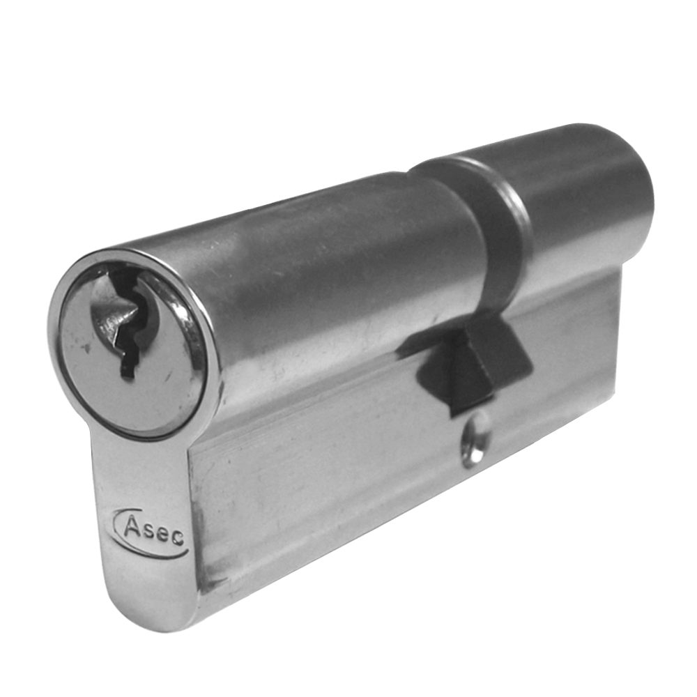 ASEC 5-Pin Euro Double Cylinder - AS1180 - 35/45 - Nickel Plated - AS1180