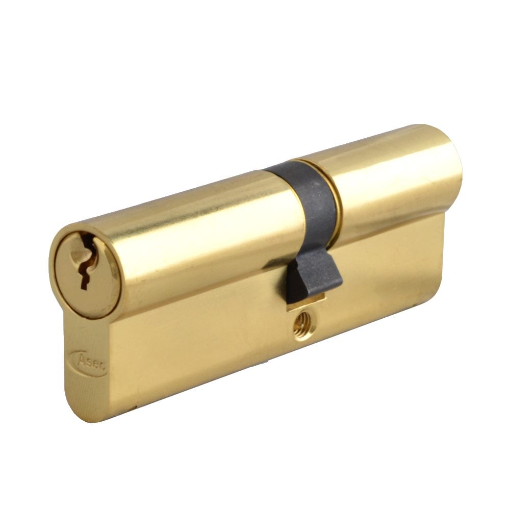 ASEC 5-Pin Euro Double Cylinder - AS10817 - 35/45 - Polished Brass - AS10817