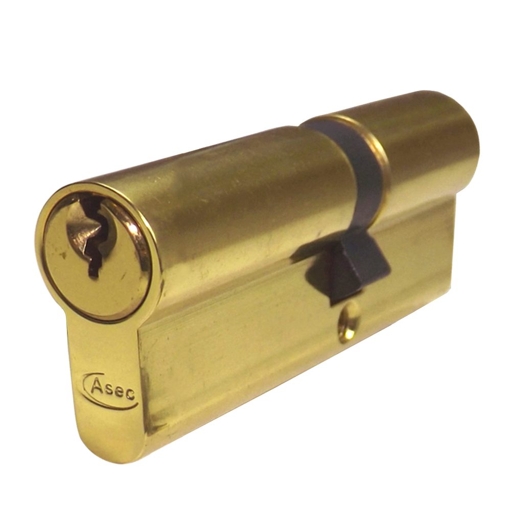 ASEC 5-Pin Euro Double Cylinder - AS1354 - 35/45 - Polished Brass - AS1354