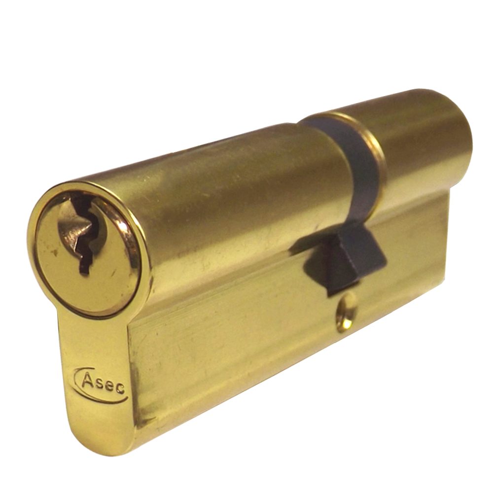 ASEC 5-Pin Euro Double Cylinder - AS1355 - 35/50 - Polished Brass - AS1355