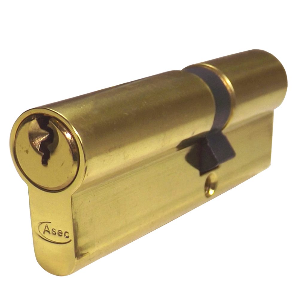 ASEC 5-Pin Euro Double Cylinder - AS1357 - 35/55 - Polished Brass - AS1357