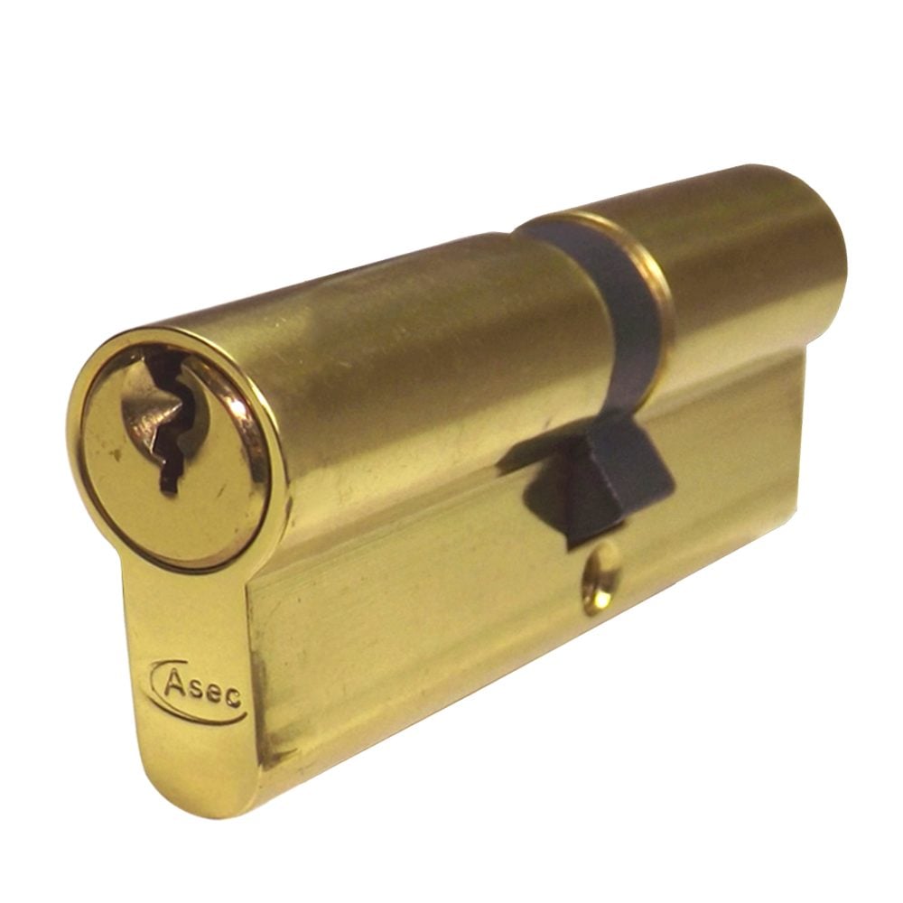 ASEC 5-Pin Euro Double Cylinder - AS1196 - 40/40 - Polished Brass - AS1196