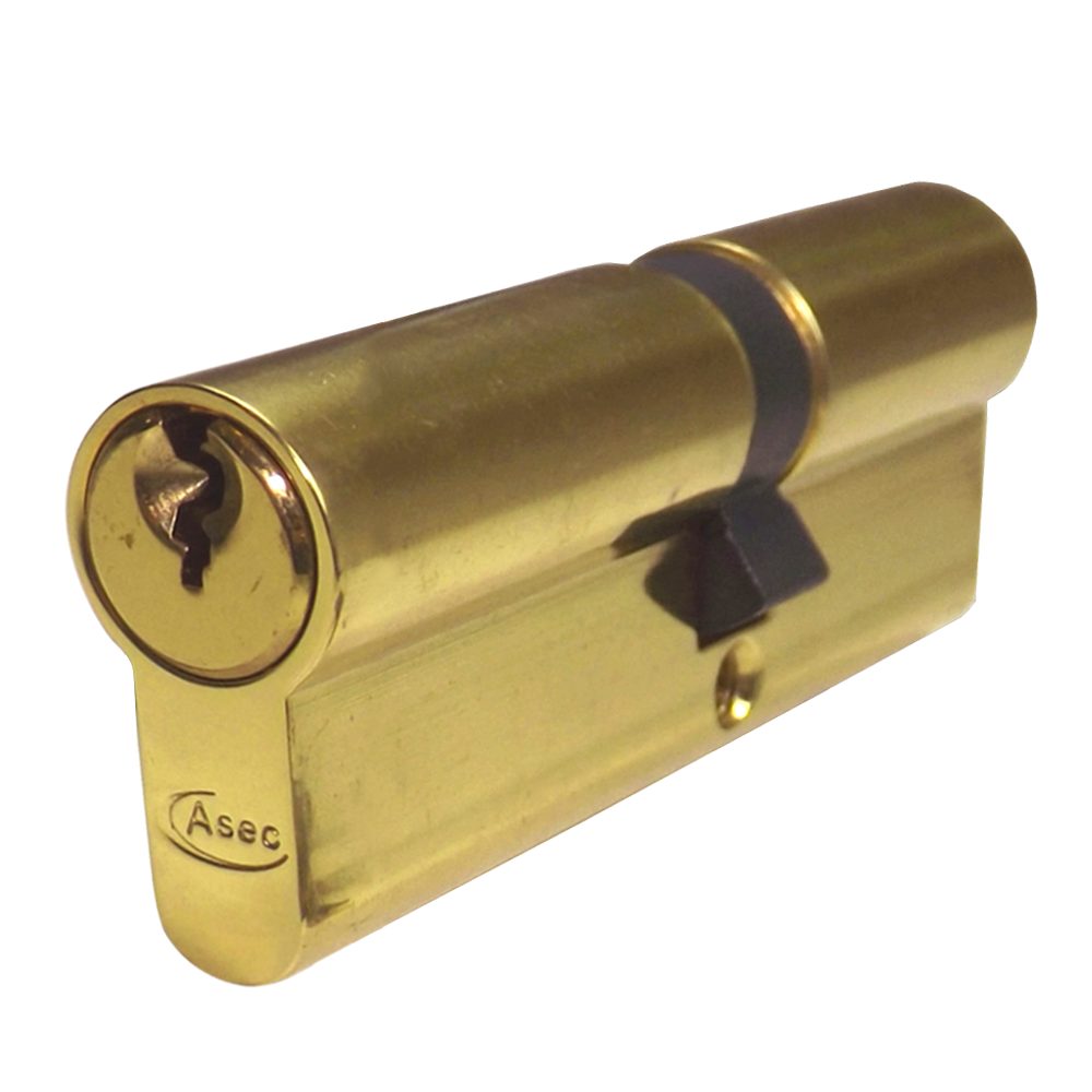 ASEC 5-Pin Euro Double Cylinder - AS1356 - 40/45 - Polished Brass - AS1356