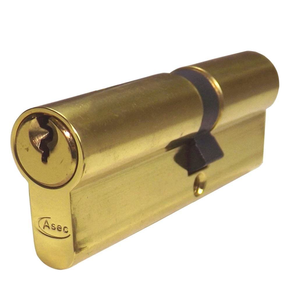 ASEC 5-Pin Euro Double Cylinder - AS1358 - 40/50 - Polished Brass - AS1358