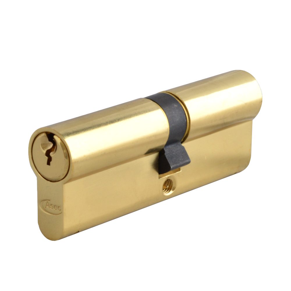 ASEC 5-Pin Euro Double Cylinder - AS10835 - 40/60 - Polished Brass - AS10835
