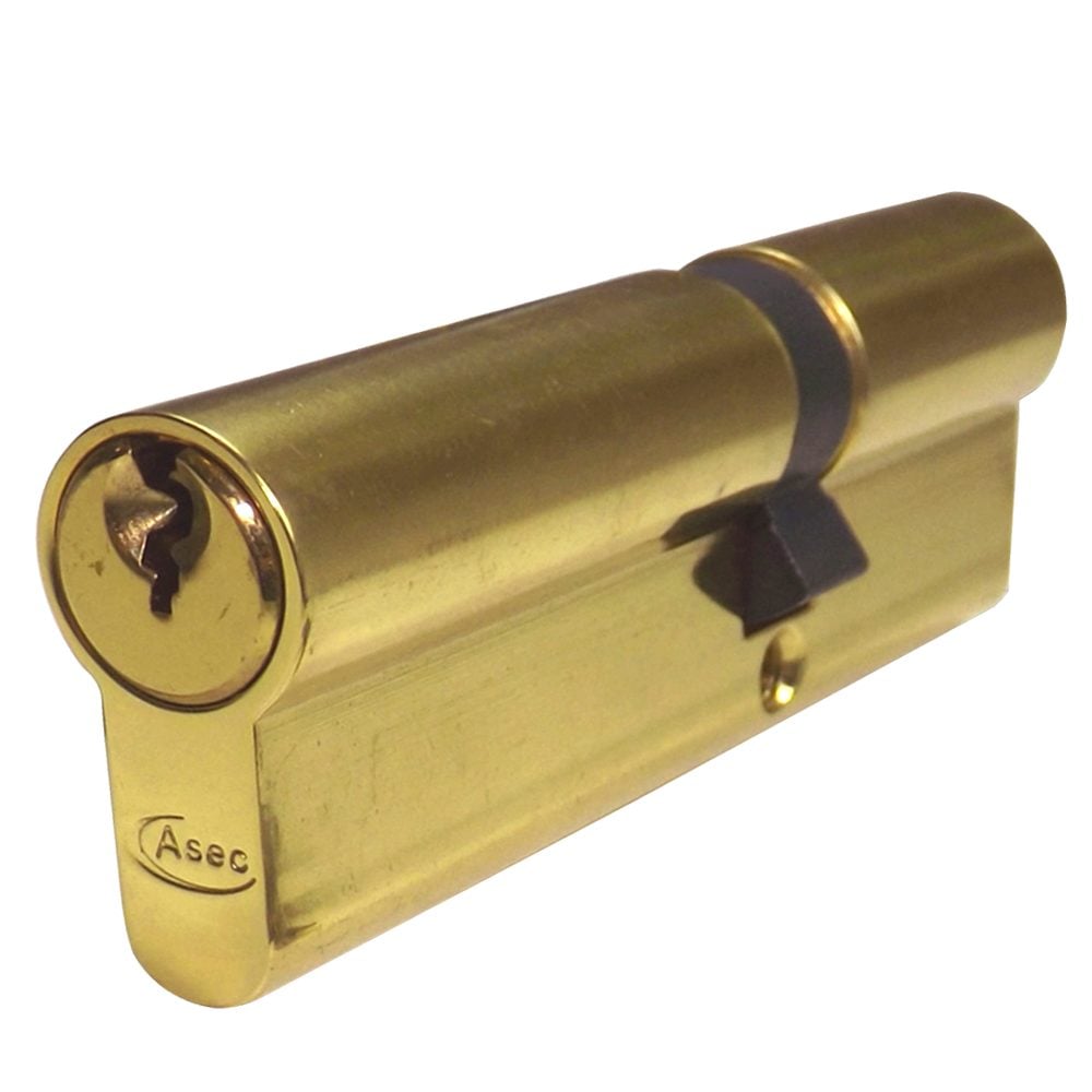ASEC 5-Pin Euro Double Cylinder - AS1362 - 40/60 - Polished Brass - AS1362