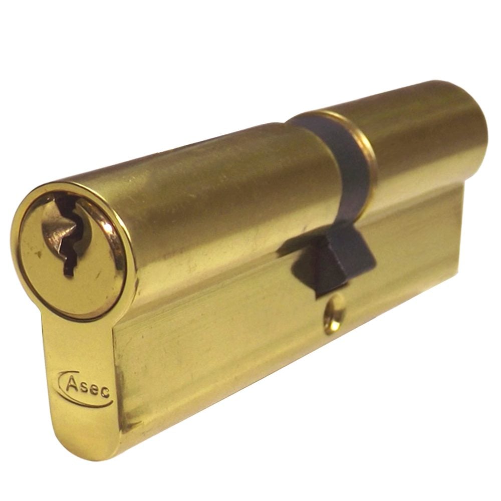 ASEC 5-Pin Euro Double Cylinder - AS1361 - 45/50 - Polished Brass - AS1361