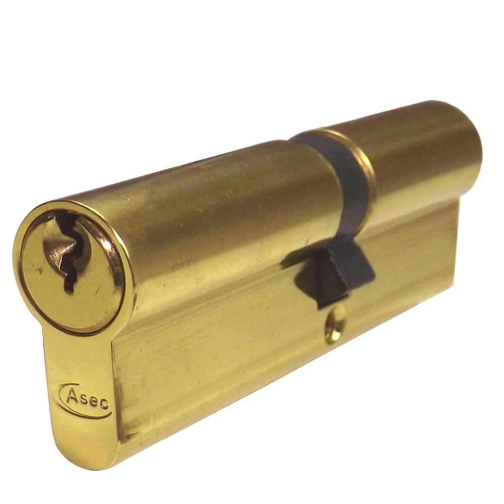 ASEC 5-Pin Euro Double Cylinder - AS1363 - 45/55 - Polished Brass - AS1363