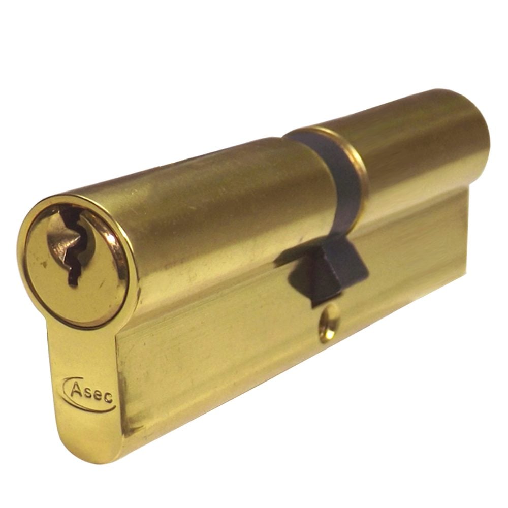 ASEC 5-Pin Euro Double Cylinder - AS1364 - 50/50 - Polished Brass - AS1364
