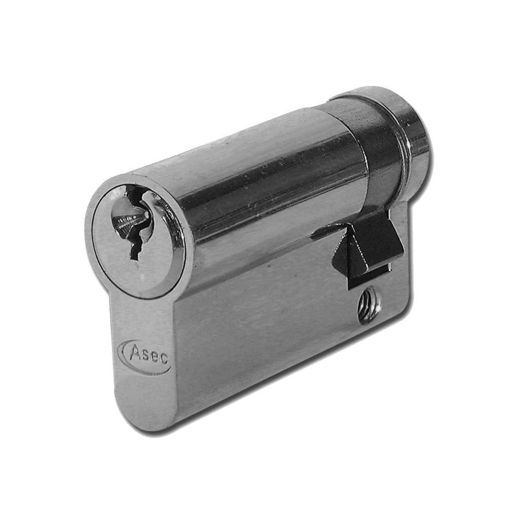 ASEC 5-Pin Euro Half Cylinder - AS1190 - 50mm - Nickel Plated - AS1190