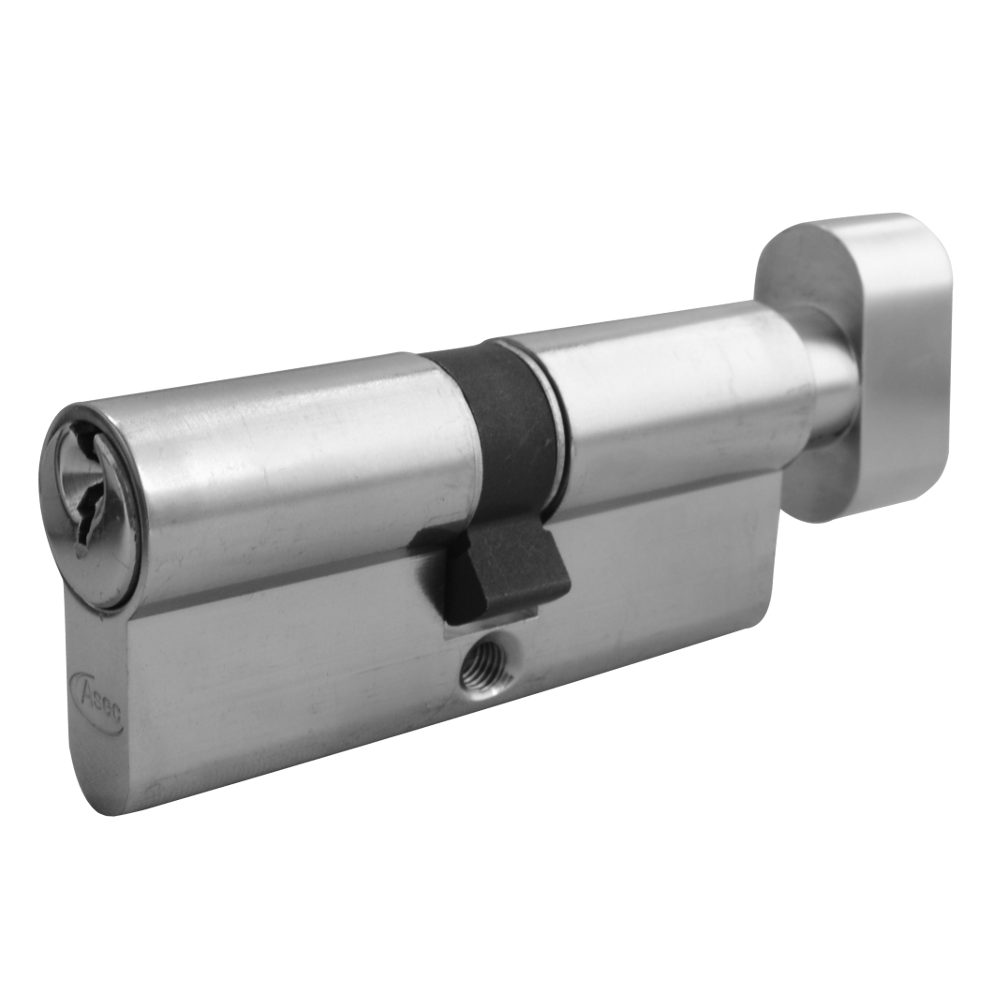 ASEC 5-Pin Euro Key &amp; Turn Cylinder - AS1170 - 35/T35 - Nickel Plated - AS1170