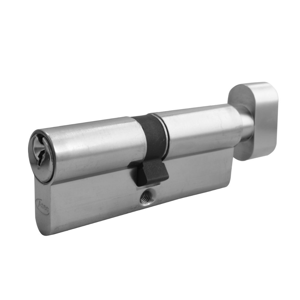ASEC 5-Pin Euro Key &amp; Turn Cylinder - AS1402 - 40/T45 - Nickel Plated - AS1402