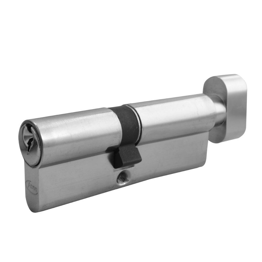 ASEC 5-Pin Euro Key &amp; Turn Cylinder - AS1386 - 40/T60 - Nickel Plated - AS1386
