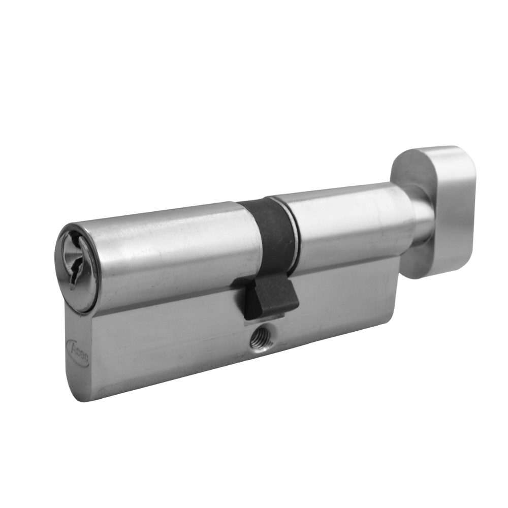 ASEC 5-Pin Euro Key &amp; Turn Cylinder - AS1403 - 45/T40 - Nickel Plated - AS1403