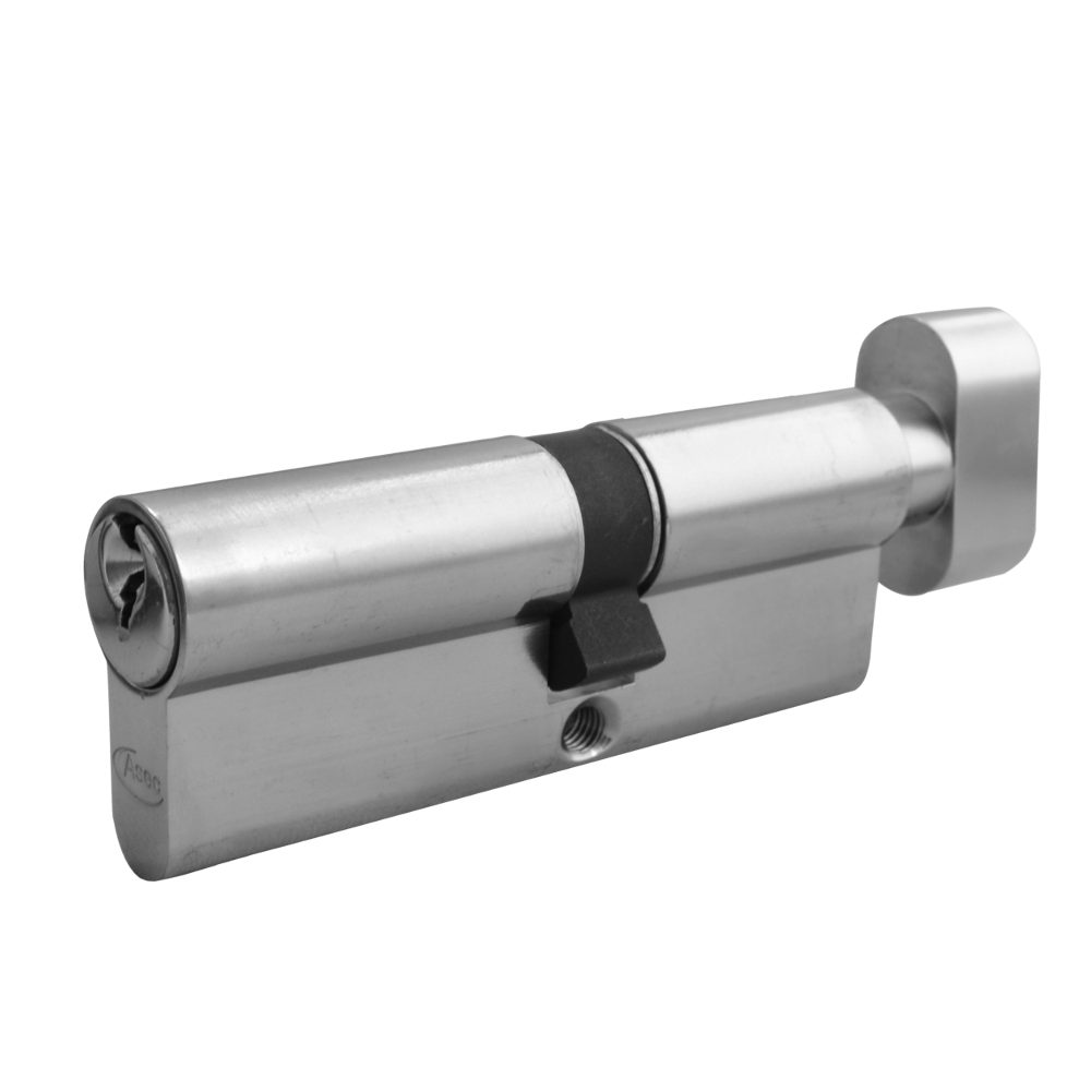 ASEC 5-Pin Euro Key &amp; Turn Cylinder - AS1387 - 60/T40 - Nickel Plated - AS1387