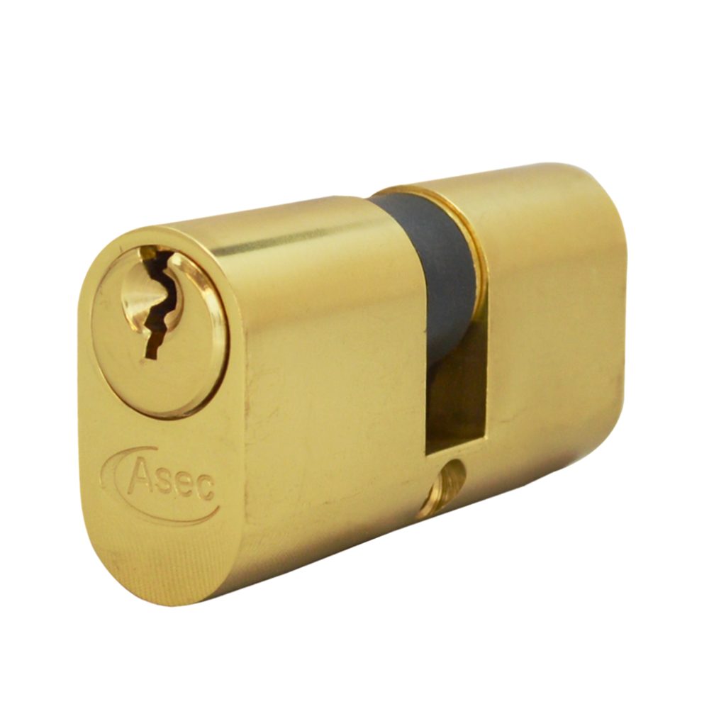 ASEC 5-Pin Oval Double Cylinder - AS1367 - 30/30 - Polished Brass - AS1367