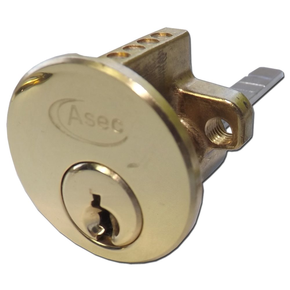 ASEC 5-Pin Rim Cylinder - AS1149 - Polished Brass - AS1149