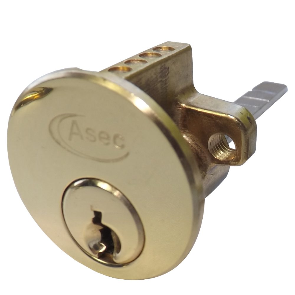 ASEC 5-Pin Rim Cylinder - AS1182 - Polished Brass - AS1182