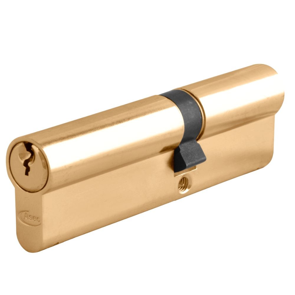 ASEC 6-Pin Euro Double Cylinder - AS10878 - 75/45 - Polished Brass - AS10878