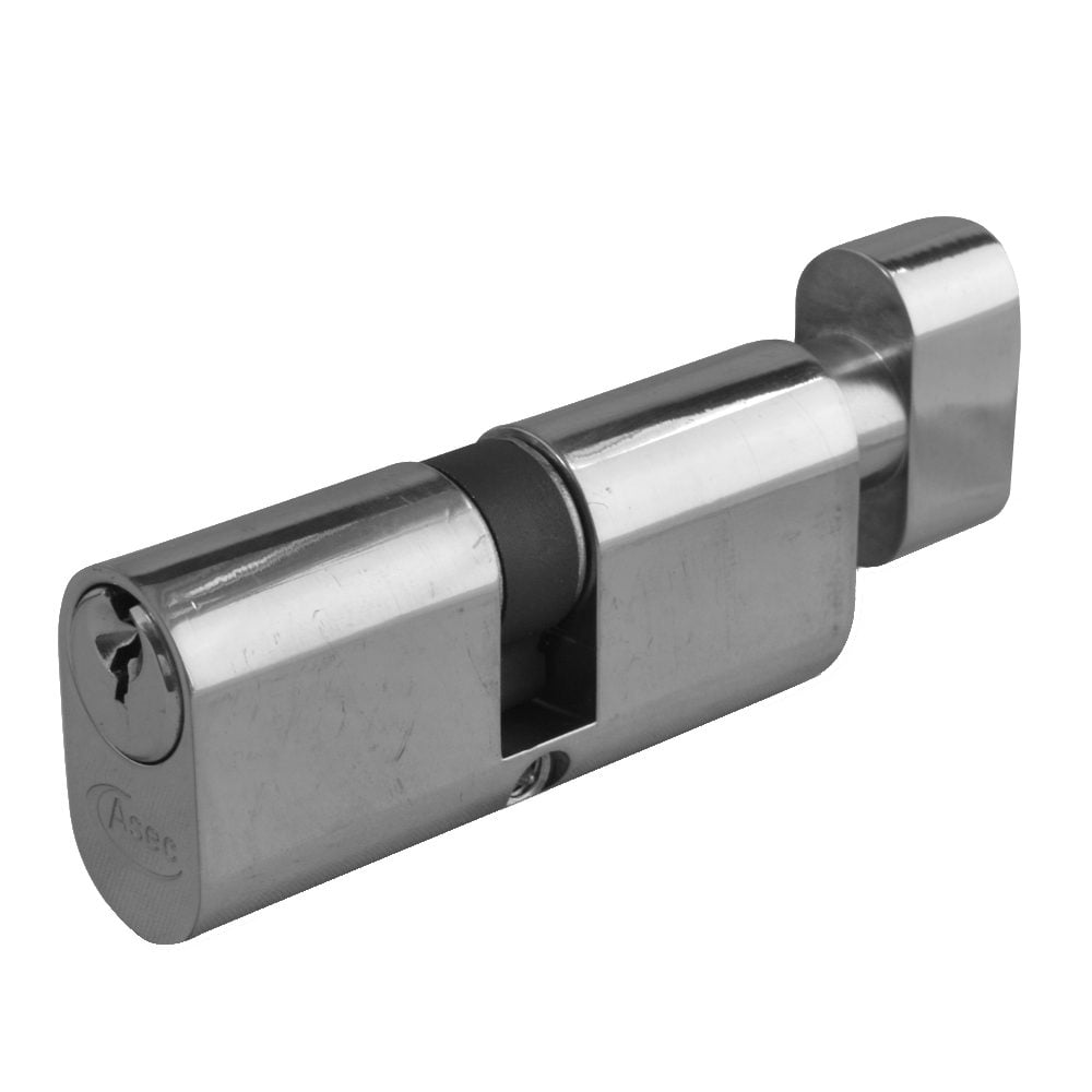 ASEC 6-Pin Oval Key &amp; Turn Cylinder - AS10793 - 35/T35 - Nickel Plated - AS10793
