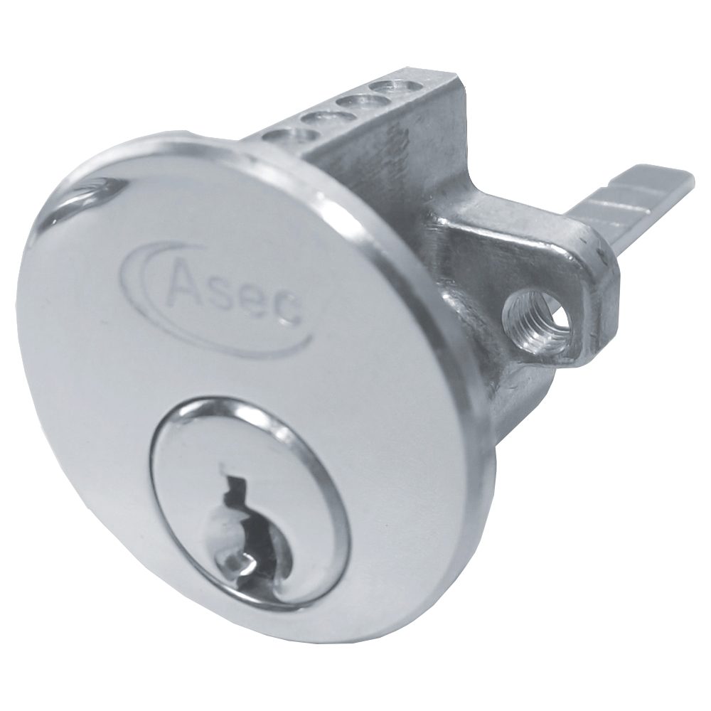 ASEC 6-Pin Rim Cylinder - AS10797 - Polished Chrome - AS10797