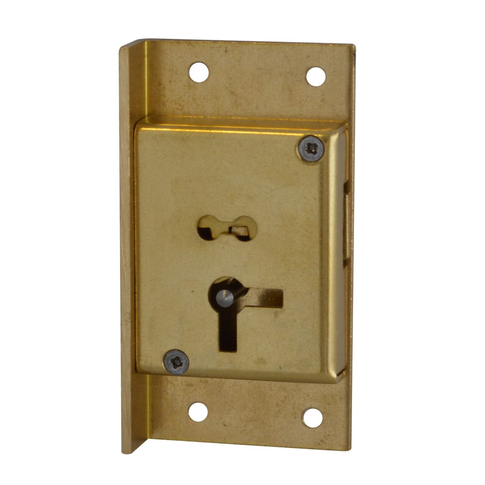 ASEC 61 4 Lever Cut Cupboard Lock - AS6512 - Satin Brass - AS6512
