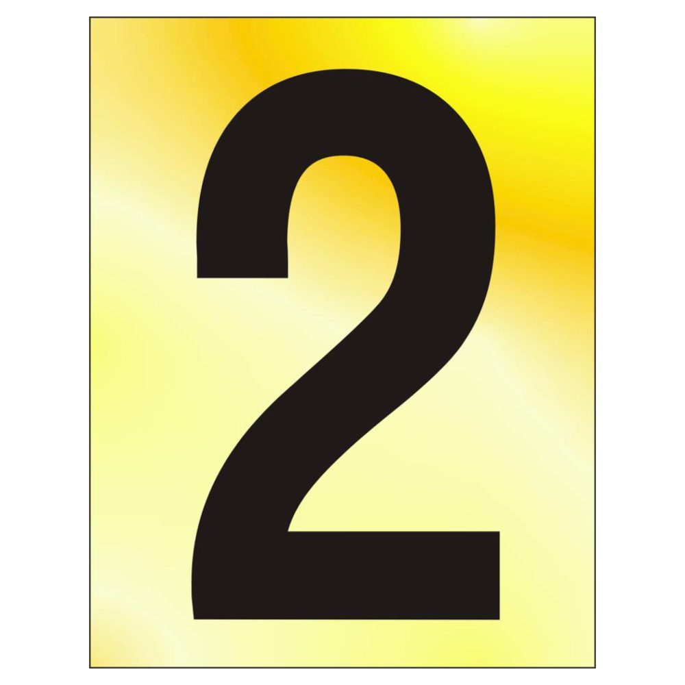 ASEC 75mm Brass Letters &amp; Numerals - AS4621 - Polished Brass - AS4621