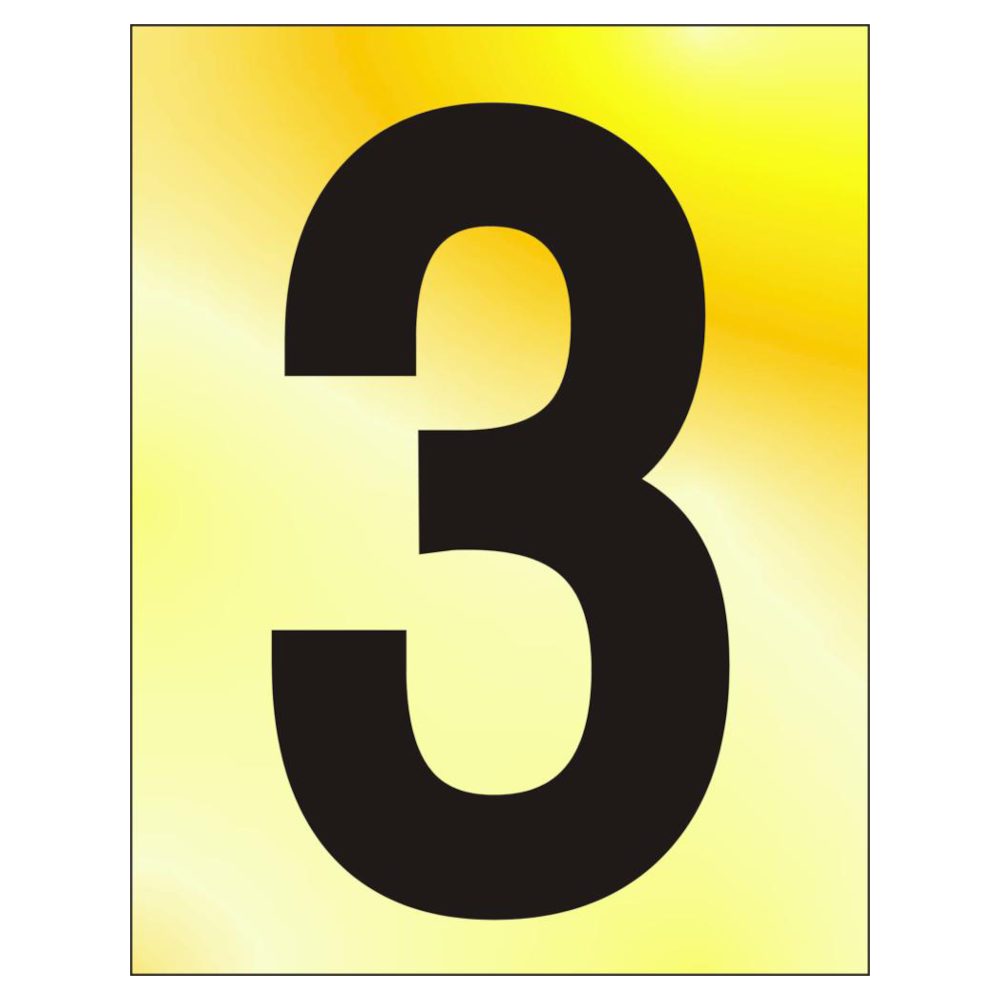 ASEC 75mm Brass Letters &amp; Numerals - AS4623 - Polished Brass - AS4623