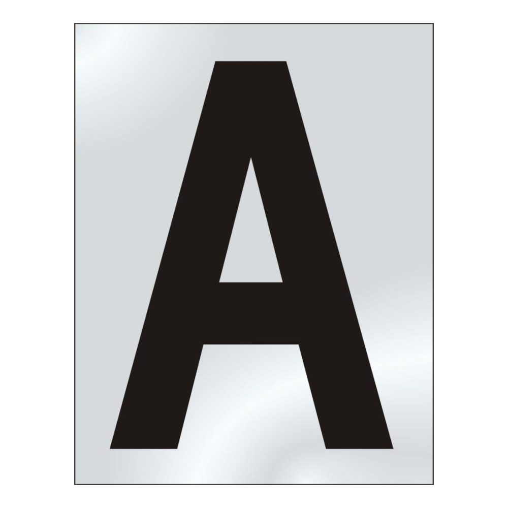 ASEC 75mm Chrome Letters &amp; Numerals - AS4564 - Chrome Plated - AS4564
