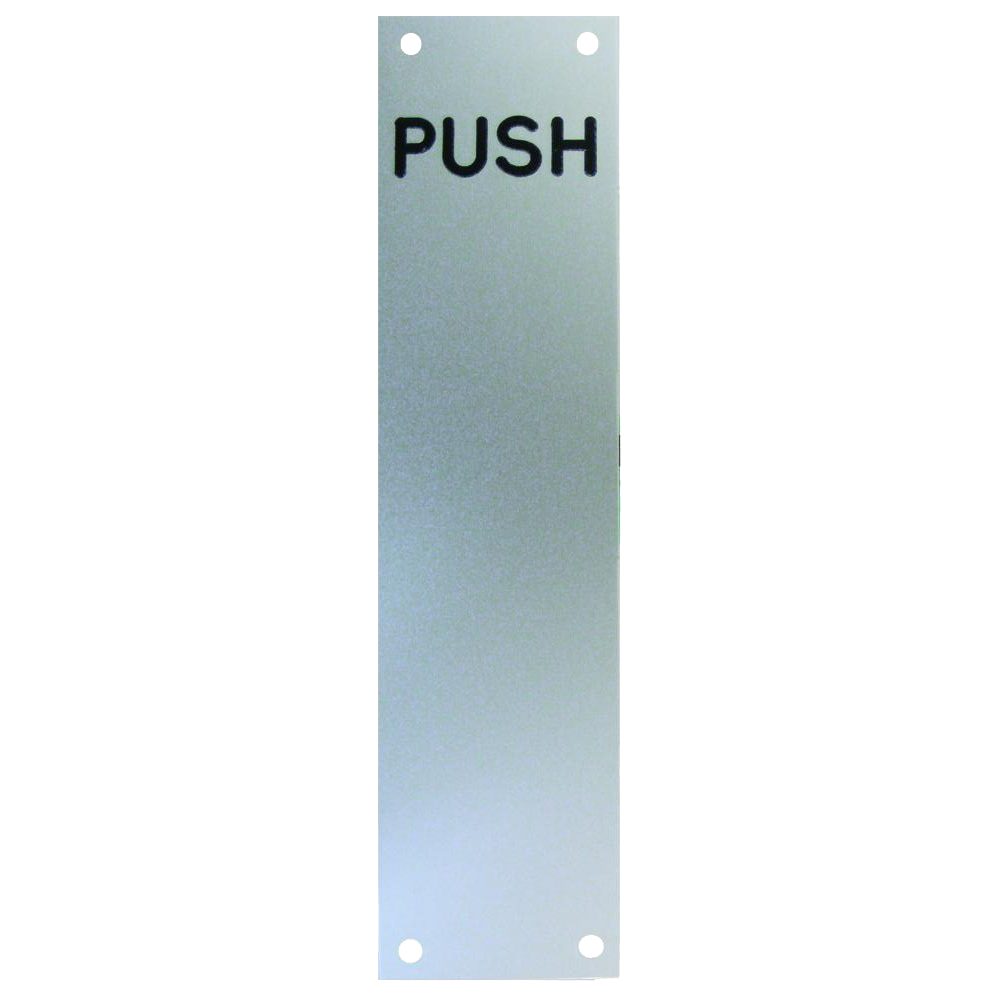 ASEC 75mm Wide Aluminium `Push` Finger Plate