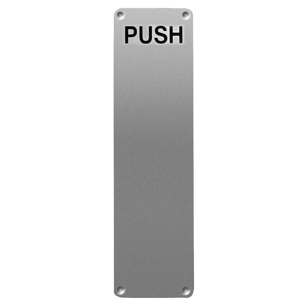 ASEC 75mm Wide Stainless Steel `Push` Finger Plate
