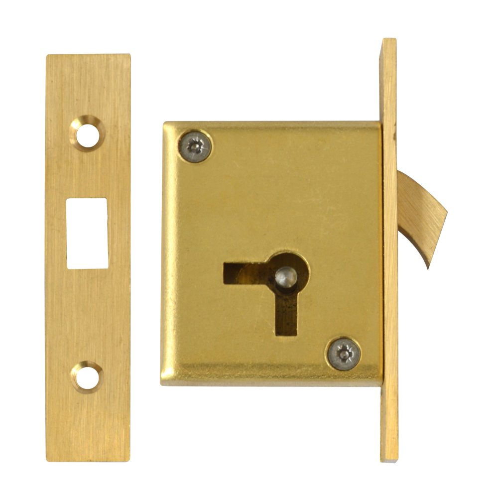 ASEC 85 4 Lever Mortice Cupboard Hooklock - AS6521 - Satin Brass - AS6521