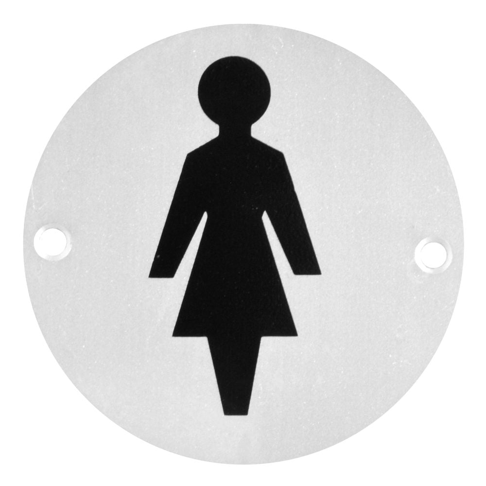 ASEC Aluminium Metal Toilet Door Sign - AS4033 - Satin Anodised Aluminium - AS4033