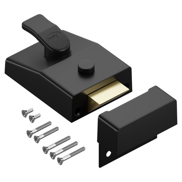 ASEC AS14 &amp; AS18 Non-Deadlocking Nightlatch - AS12286 - Black - AS12286