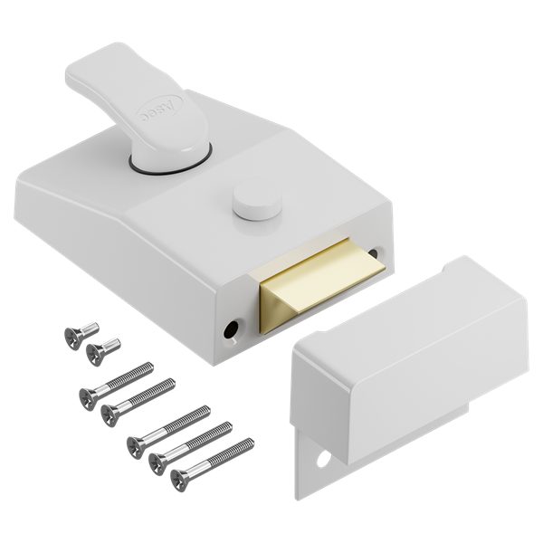 ASEC AS14 &amp; AS18 Non-Deadlocking Nightlatch - AS12284 - White - AS12284