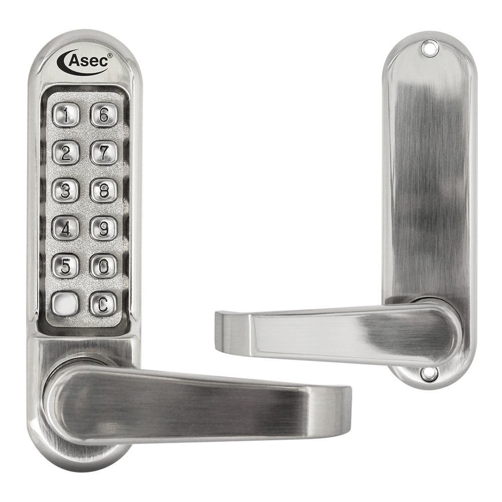 ASEC AS4300 Series Lever Operated Digital Lock No Latch - AS4304 - Stainless Steel - AS4304