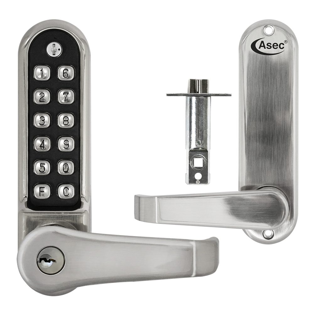ASEC AS4300 Series Lever Operated Easy Code Change Digital Lock With Key Override &amp; Optional Free Passage