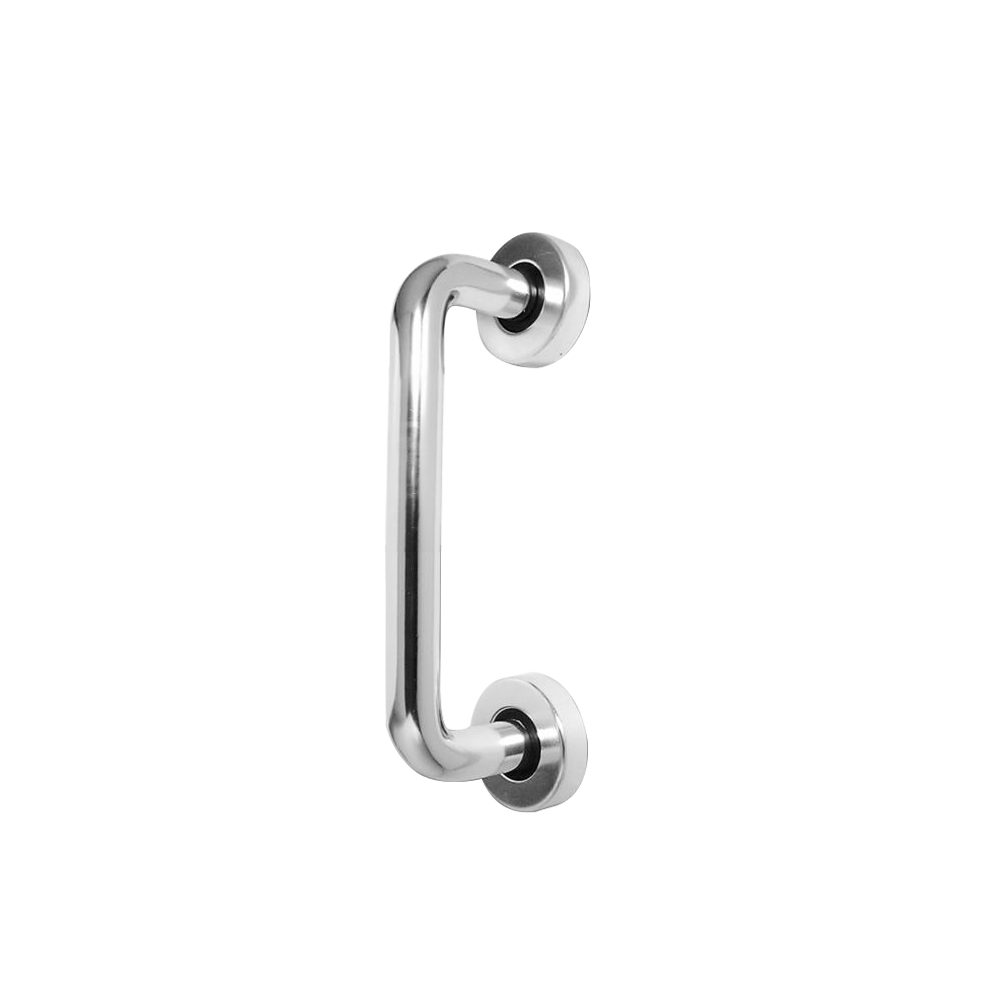 ASEC Bolt Fix Round Rose Aluminium Pull Handle - AS4012 - Polished Anodised Aluminium - AS4012