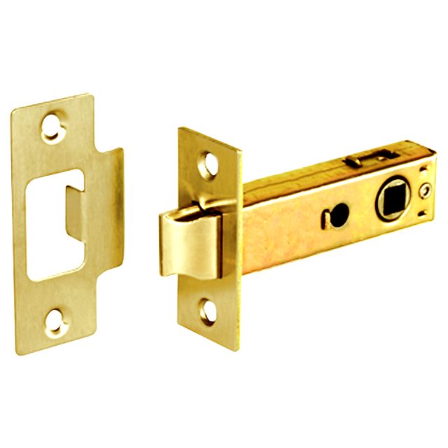 ASEC Bolt Through Tubular Mortice Latch - AS11419 - Polished Brass - AS11419