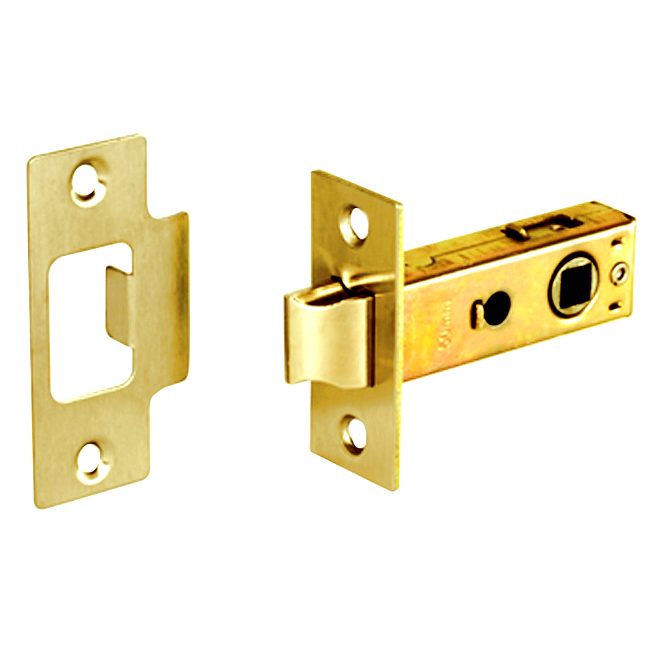 ASEC Bolt Through Tubular Mortice Latch - AS11417 - Polished Brass - AS11417