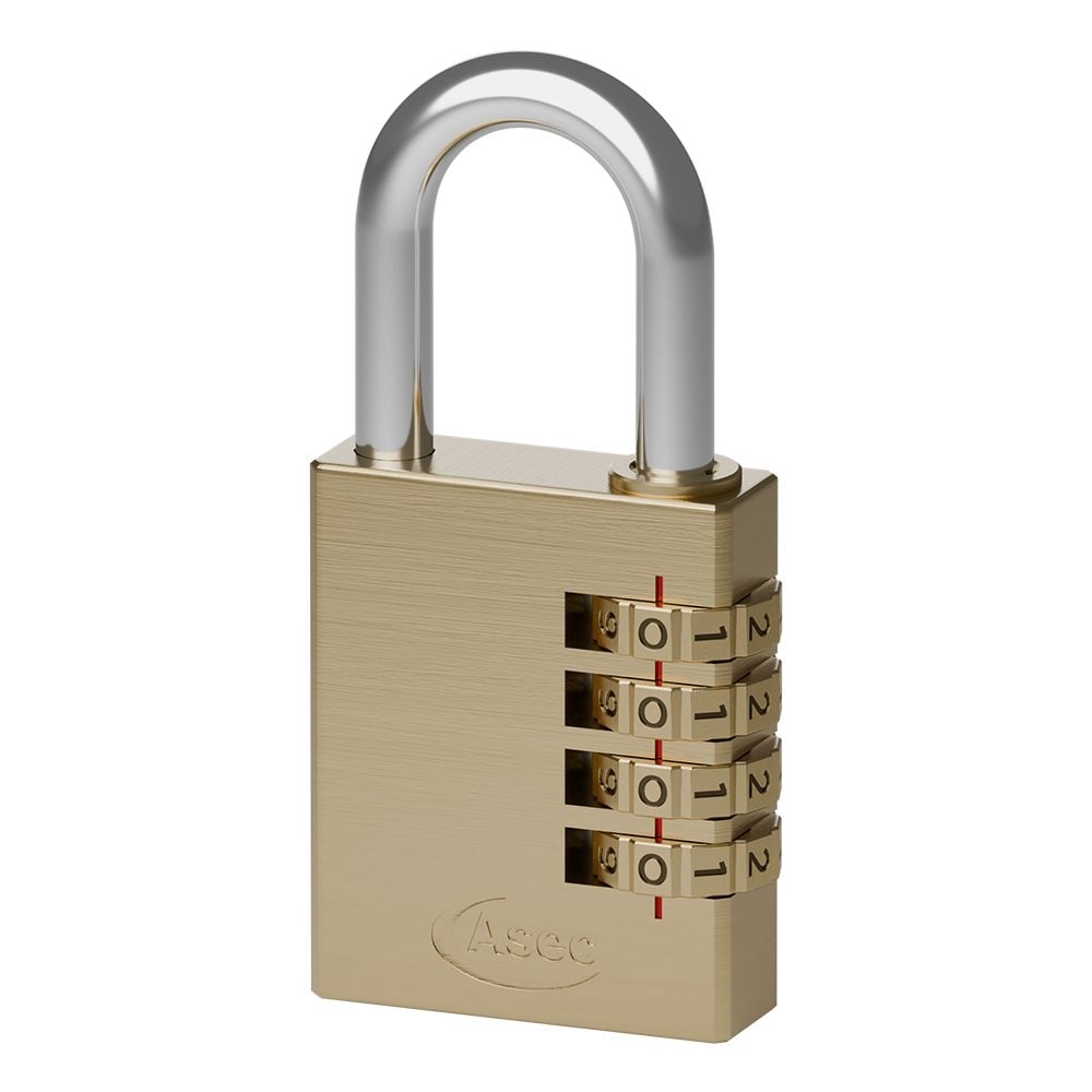 ASEC Brass Open Shackle Combination Padlock