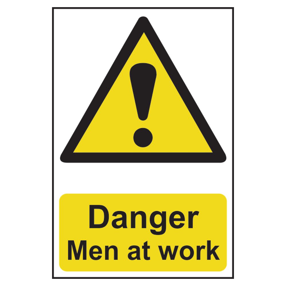 ASEC `Danger: Men at Work` Sign 200mm x 300mm - AS11521 - Black &amp;amp; Yellow - AS11521
