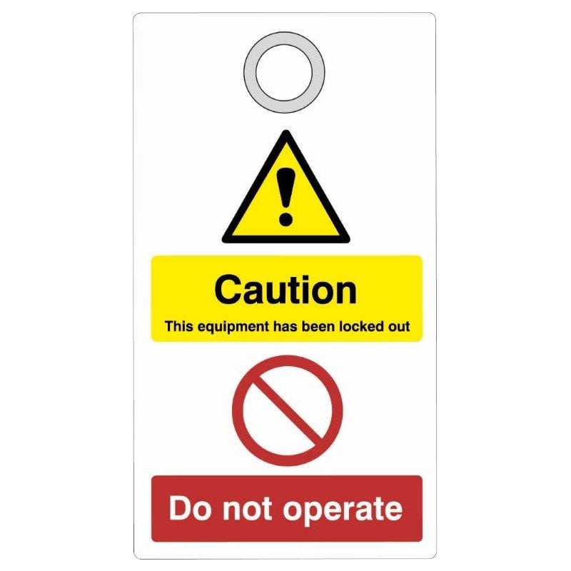 ASEC Double Sided Lockout Tagout Tags `Caution - Do Not Operate`