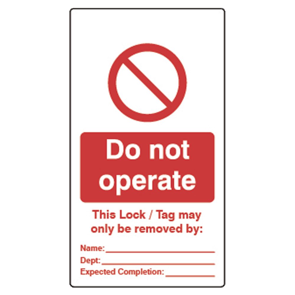 ASEC Double Sided Lockout Tagout Tags `Do Not Operate`