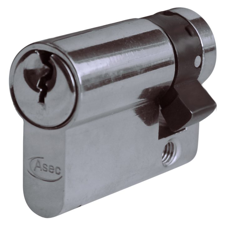 Asec Euro Half Cylinder With Adjustable Cam - 5 Pin - AS11875 - 40mm - Nickel Plated - AS11875