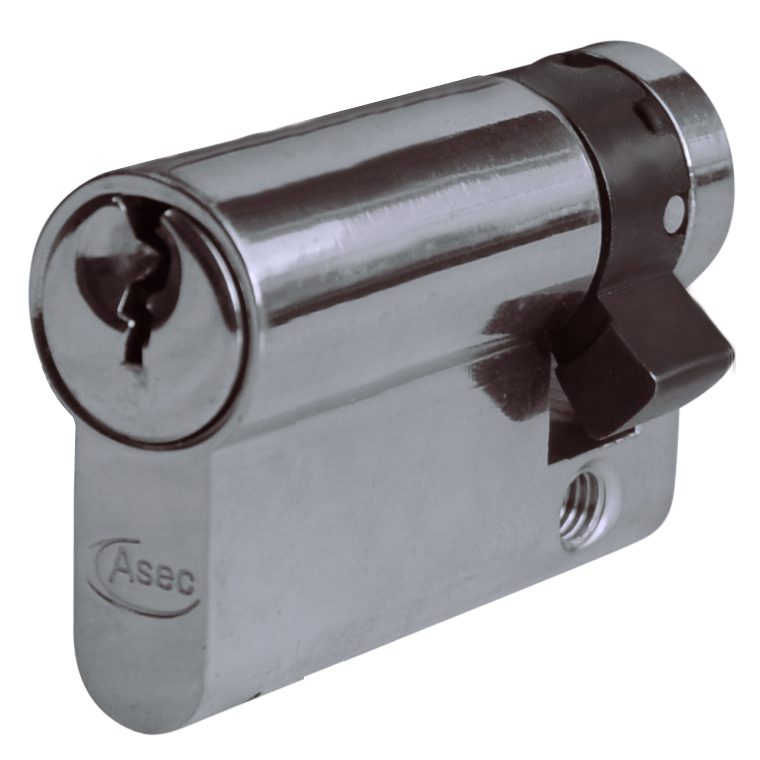Asec Euro Half Cylinder With Adjustable Cam - 5 Pin - AS11877 - 50mm - Nickel Plated - AS11877