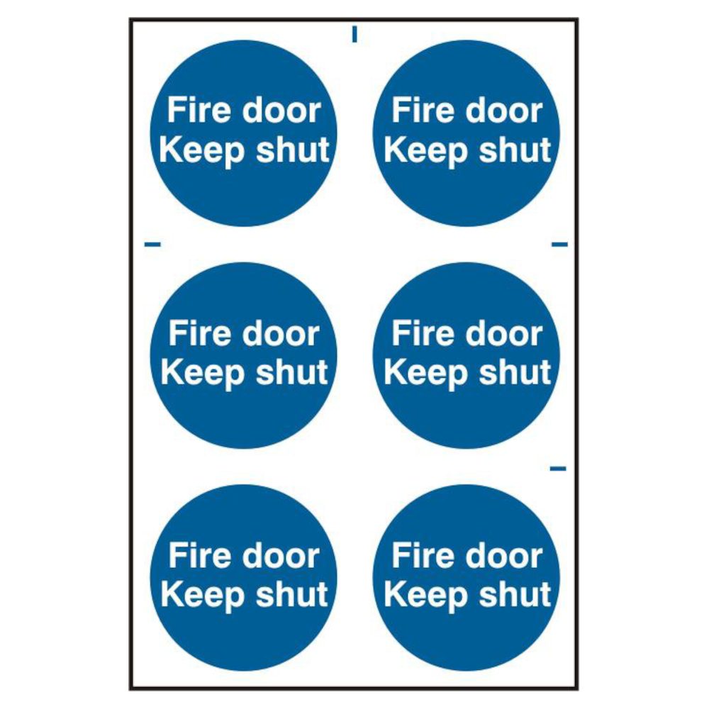 ASEC `Fire Door Keep Shut` 200mm x 300mm PVC Self Adhesive Sign