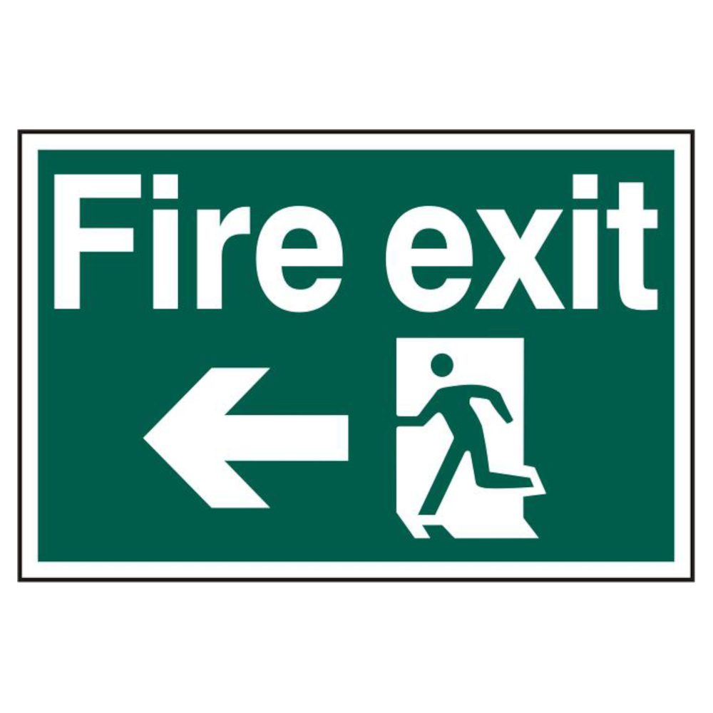 ASEC `Fire Exit` 200mm x 300mm PVC Self Adhesive Sign