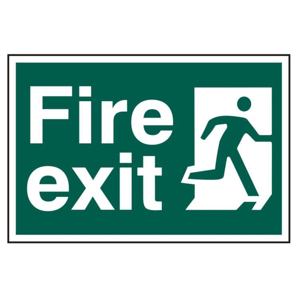 ASEC `Fire Exit` 200mm x 300mm PVC Self Adhesive Sign